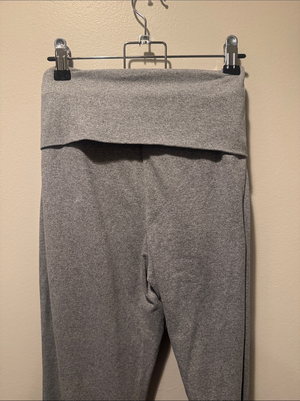Fold-Over Waist Heather Gray Leggings
